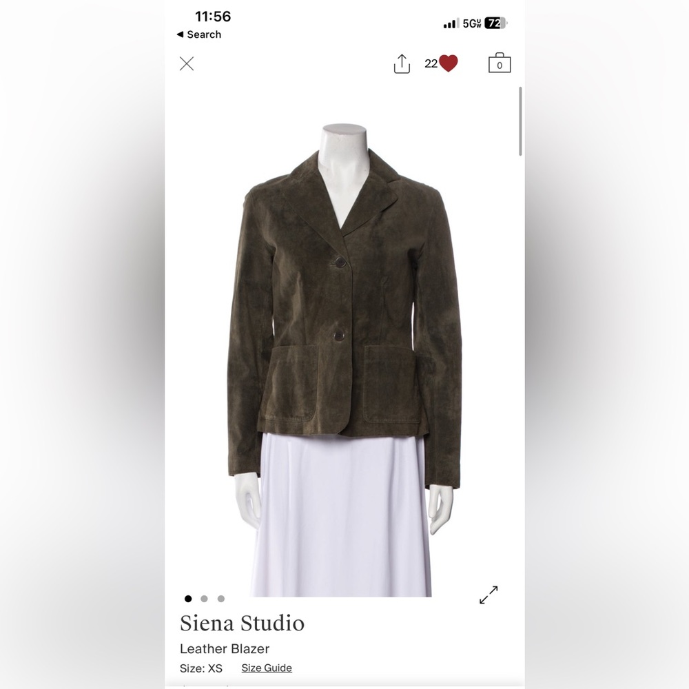 Siena Studio Dark Green Leather Blazer